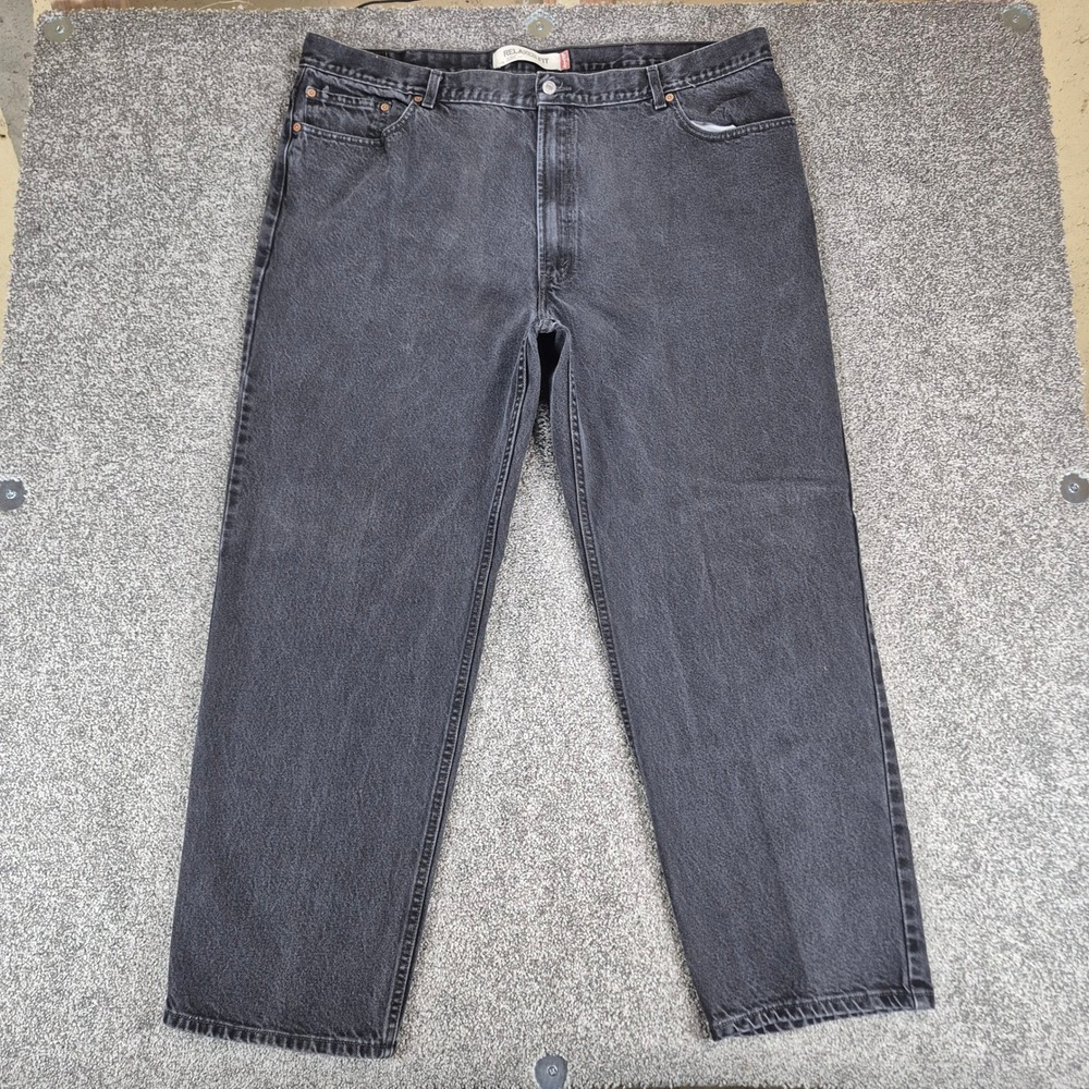 Y2K Levi's 550 Jeans Mens 46x32 Black Relaxed Fit Tapered Leg Denim